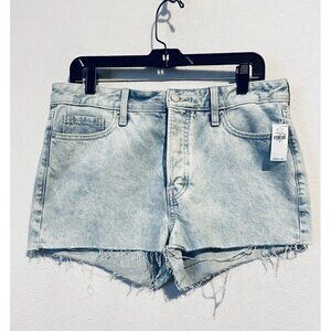 Old Navy Jean Shorts Womens 10 OG High Rise Cut Off Button Fly Light Wash Boho